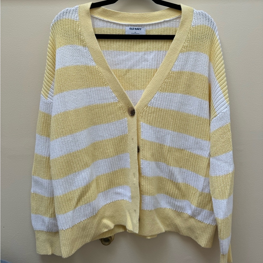 Striped knit cardigan